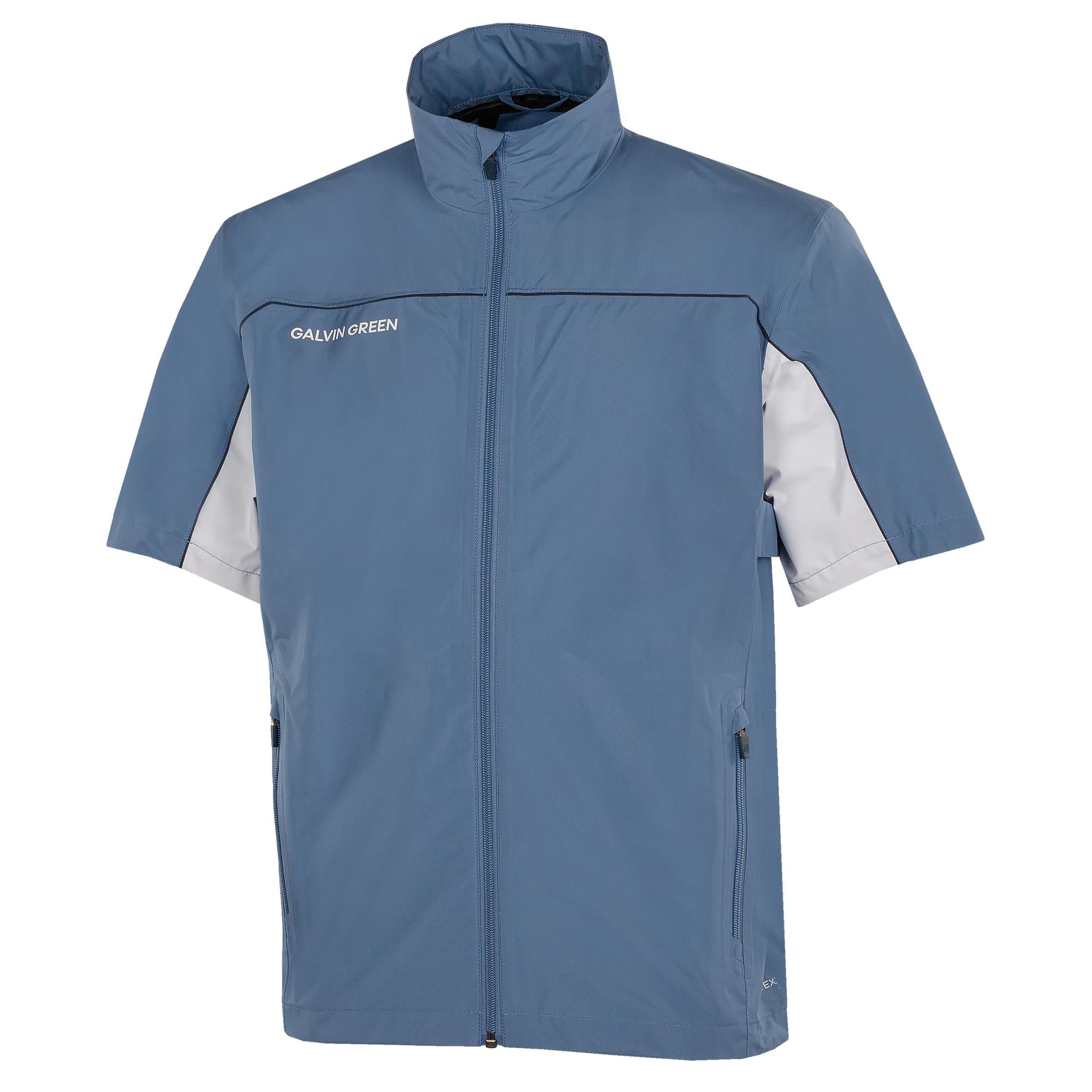 Galvin Green Air Dryvr Pertex Mens Short Sleeve Waterproof Golf Jacket Moonlight Blue/White